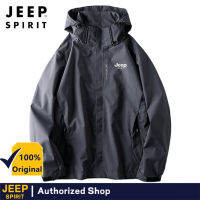 JEEP SPIRIT เสื้อกันลมกันน้ำเสื้อแจ็คเก็ตเดินป่าของผู้ชาย,เสื้อแจ็คเก็ตตกปลาแคมปิ้งเดินป่าเสื้อโค้ทกันลมกลางแจ้ง