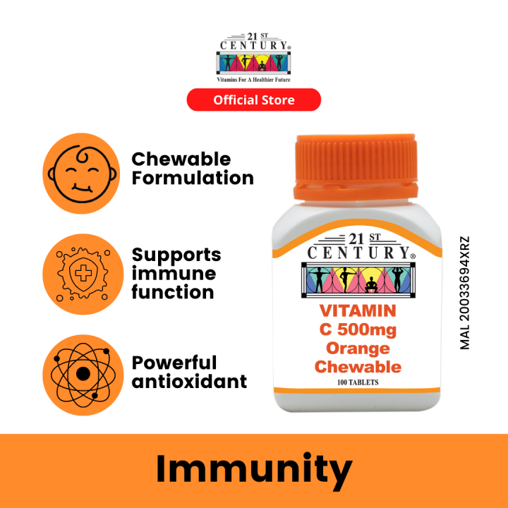 21st Century Vitamin C 500 - Orange Chewable - 100's | Lazada