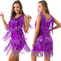 Latin Dance Dress Women Sexy tassel fringe sequin Salsa allroom Tango Cha Cha Rumba Samba Latin Dresses Rave Outfits Dancewear