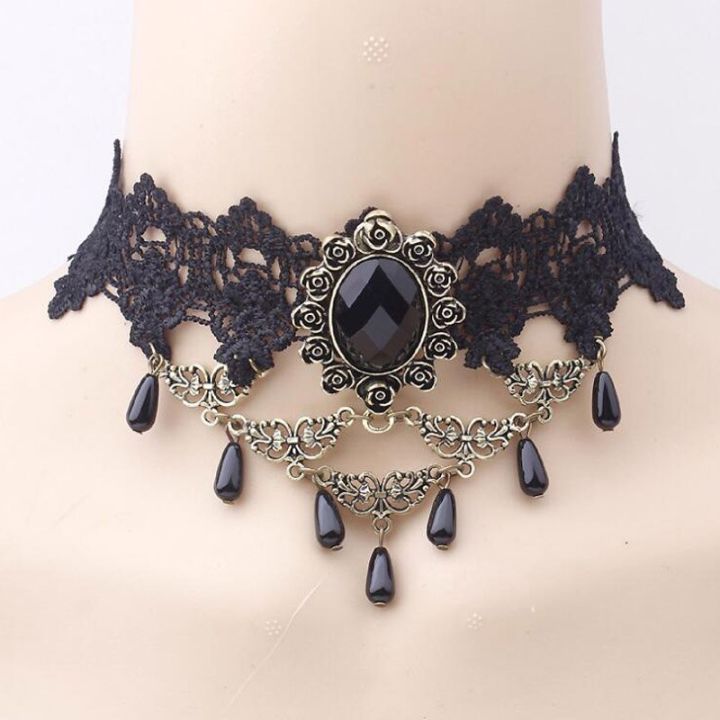 jdy6h-lady-neck-jewelry-accessories-girl-lace-gothic-choker-for-women-vintage-sexy-fashion-velvet-rose-beads-flower-necklace