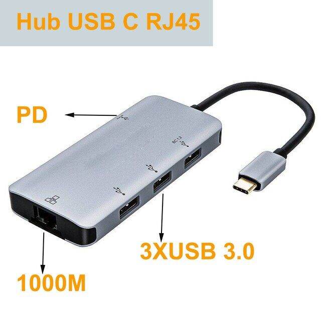 usb-c-ฮับต่อพ่วงอีเทอร์เน็ต4-in-1-usb-c-ชนิด-c-เพื่อ-usb-3-0-rj45-gigabite-pd-อะแดปเตอร์เครื่องชาร์จ-dock-สำหรับแมคบุ๊กโปรแอร์-m1โน้ตบุ๊ค