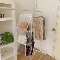 ins simple door rear dustproof bag storage hanging bag six compartments multifunctional bag storage rack hanging organizer bag storage bag wardrobe transparent hanging bag storage