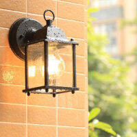 One-Light Exterior Wall Lantern,Black Finish with Clear Frosted Glass Shade,Outdoor Wall Sconce Light for Porch,Patio and Barn