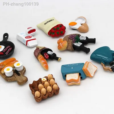 Memo Sticker Simulation Food Bread Maker Tomato Egg Teapot Milk Home Decoration Refrigerator Magnet Gift Decor For Kitchen