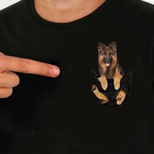 matraz caricia Especialista Funny Dog In Pocket Meme Shirt German Shepherd Puppy Owners Dog Lovers  graphic design print men's 100% cotton O-Neck T-shirt | Lazada PH