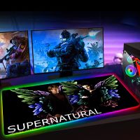 แผ่นรองเมาส์ Rgb TV Supernatural Mousepad อุปกรณ์สำหรับเล่นเกมแผ่นรองเม้าส์ XXL แผ่นรองเมาส์90X30แผ่นรองเมาส์ XXL มีไฟพื้นหลัง25X35 Mausepad