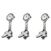 3X Nurses Clock Heart Rate Monitor Pocket Watch Quartz Butterfly Motive White