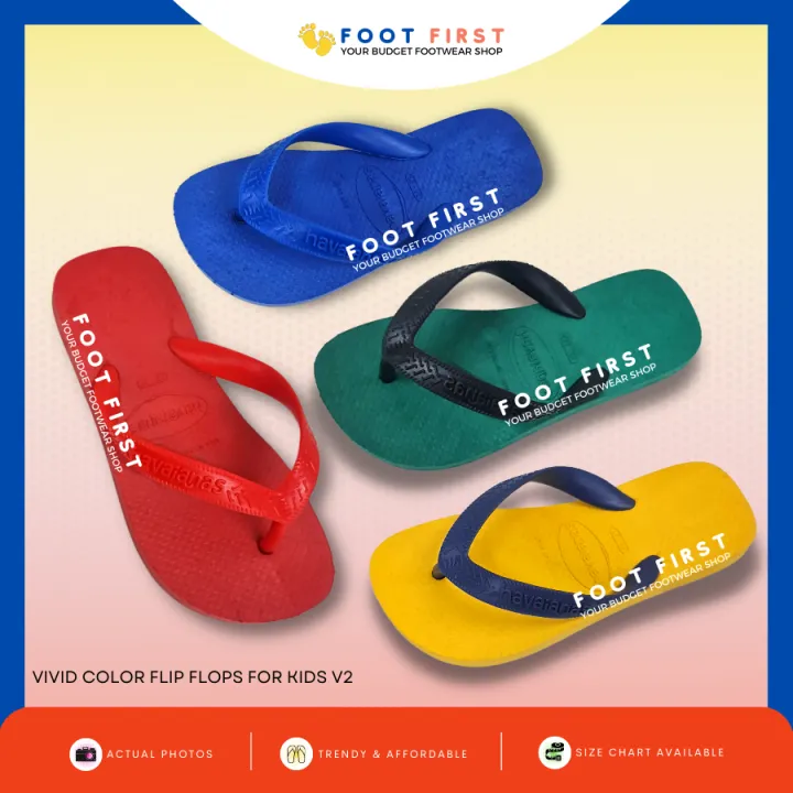 **FOOT FIRST 2435** VIVID COLOR FLIP FLOPS FOR KIDS V2 (Please Check