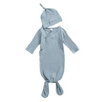 Newborn Baby Girls Boys Solid Color Wrap Comfort Sleeping Bag Unisex Baby Long Sleeve Sleepwear Hat 0-13M  by Hs2023