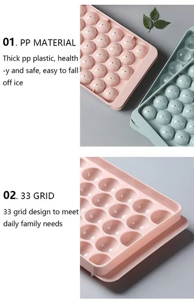 6/18/33 Grid Summer Ice Cube Mold with Removable Lid Spherical Conical  Square Ice Ball Mold Home Ice Maker Kitchen Bar Accessories