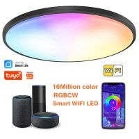 ZZOOI Tuya WiFi Smart Modern Ceiling Lamp Lustre LED Lights RGBCW Dimmable Smart Life Voice Control for Alexa Google Home Decor