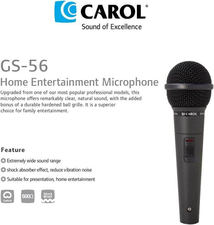CAROL Dynamic Microphone GS56 Lazada PH