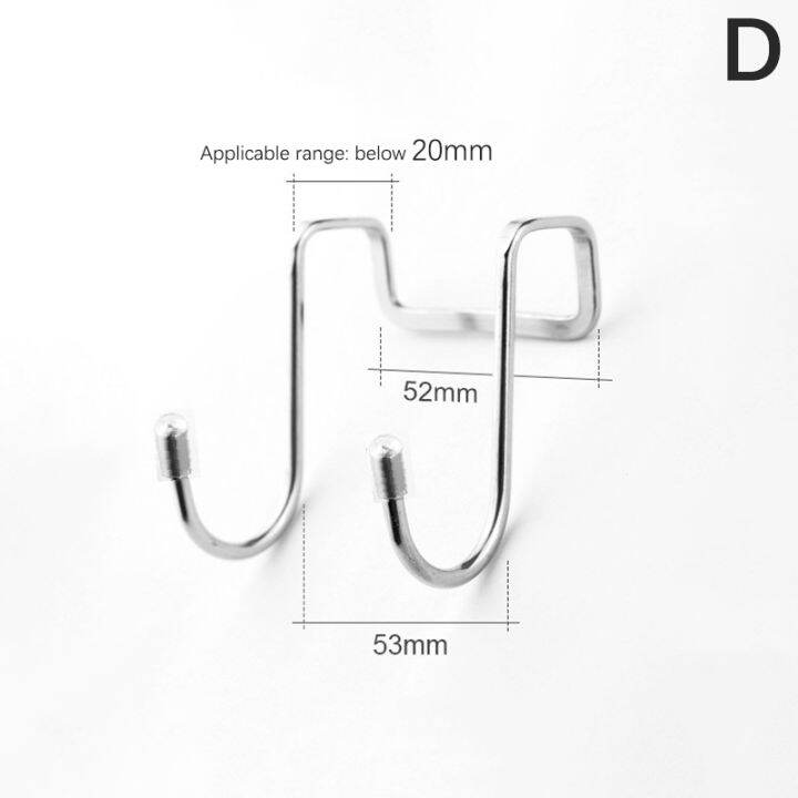 Cheap Stainless Steel Hook Punching Free Double S-Shape Hook Kitchen  Bathroom Cabinet Door Back Type Coat Towel Storage Hanger