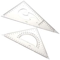 XRHYY Set of 2pcs 30/60  45 Degree Triangle Protractor Ruler Drawing Tool Rulers  Stencils