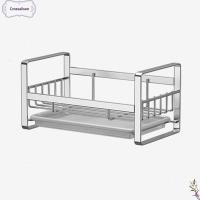 CROSSALISON 1 Pcs เงินสีเงิน ที่วางฟองน้ำสำหรับอ่างล้างจาน ถอดออกได้ อุปกรณ์อเนกประสงค์ ที่วางฟองน้ำอ่างล้างจาน ของใหม่ 201สแตนเลสสตีล ที่จัดระเบียบอ่างล้างจานในครัว ห้องน้ำในห้องน้ำ