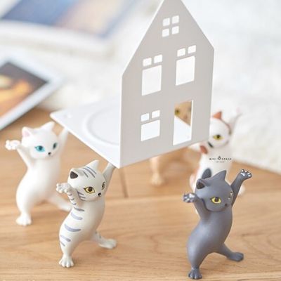 โมเดลแมวโบกรุ่นสีน้ำตาล 5 แบบ โมเดลแมวญี่ปุ่น ตุ๊กตาแมวน่ารัก (ชุด 5 แบบ)