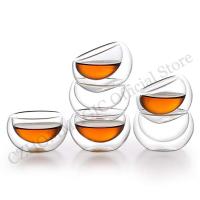 50ml Double Wall Glass Cup Transparent Handmade Heat Resistant Beer Tea Drink Kungfu Teacup MINI Whisky Cup Espresso Coffee Cups