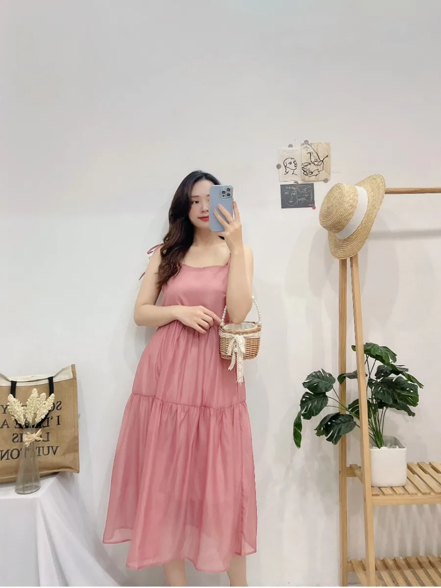 Đầm babydoll 2 dây suông rộng, Váy yếm babydoll hai dây Cao Cấp ...