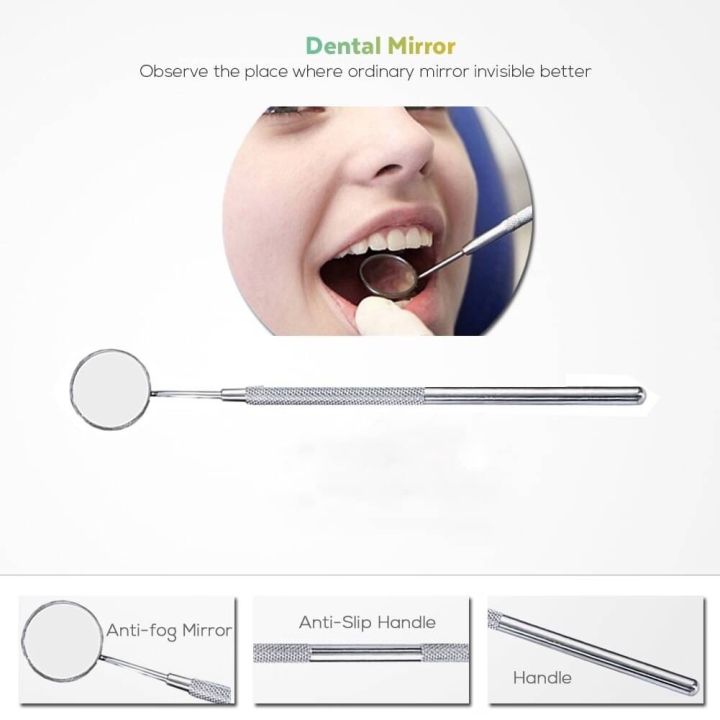 แหนบปลายสแตนเลส-สแตนเลสแท้-4-ชิ้น-แปรงขัดฟันเล็ก-ที่ขัดฟัน-กระจกมองฟัน-อุปกรณ์ชุดทำความสะอาด-ช่องฟัน