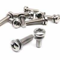 M1.6 to M6 GB818 304 A2-70 Stainless Steel Cross Round Phillips Pan Head SEM Screw Bolt with Washer Spring Split Elastic Gasket Screw Nut Drivers