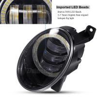 ไฟตัดหมอกดวงตานางฟ้า2ชิ้นเลนส์ LED หมอกกลางวันไฟเดย์ไลท์ DRL 30W 6000LM 12V สำหรับ Volkswagen VW Jetta Mk6 Tiguan Touran