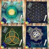 【Slow life】 ฝาครอบจักระมงกุฏผ้าคลุมทำนายไพ่ทาโร่ผ้าโต๊ะกันน้ำตกแต่งบ้านทรงสี่เหลี่ยมผืนผ้าโชคลาภแมนดาลา