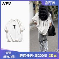 ○℡ Vintage American retro niche loose cotton short-sleeved T-shirt female ins trendy brand spring and summer couple tops