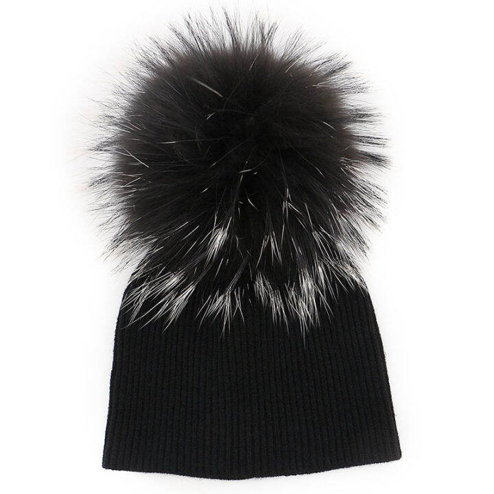 news-autumn-winter-baby-boys-girls-beanies-hats-with-real-fur-pompom-soft-plain-wool-cotton-skullies-hats-for-kids-child-caps