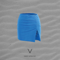 RESORT COLLECTION 2023 BLUE MINI SKIRT กระโปรงสั้นสีฟ้าใส่ทับชุดว่ายน้ำ