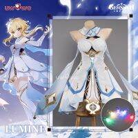 UWOWO-Lumine ชุดคอสเพลย์ผู้หญิงพารามัลเฮอร์,ชุด Lumine,Conjunto Completo, Roupas Com Luzes Brilhantes,เกม Genshin Impact, LED, Feminino, Em Estoque