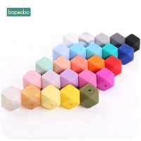 【DT】hot！ 17mm Silicone Beads Nursing Accessorie 10pc Colorful Hexagon Bead Baby Accessories