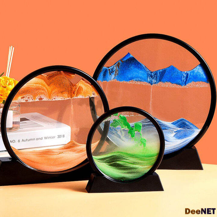 Moving sandscape Moving Sand Painting art picture ROUND FRAME