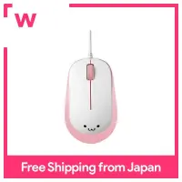 Elecom mouse wired M size 3 button BlueLED EPRIM pink M-Y8UBXPN