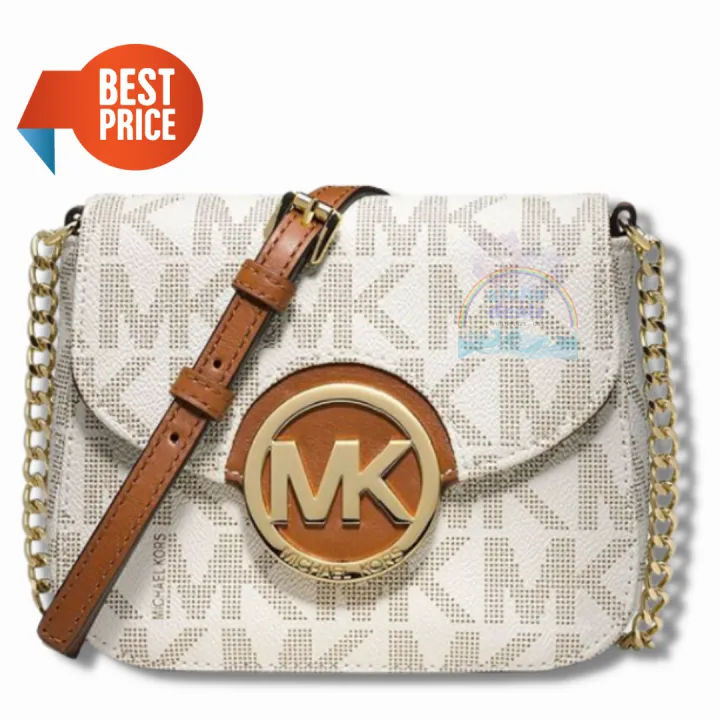 Michael Kors Fulton Vanilla PVC MK Signature Small Crossbody Bag 32T4GFTC1B  NEW | Lazada PH