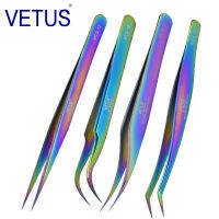 4pcs set Vetus MCS Series Fantasy Bright Premium Beauty Makeup Tweezers for Eyelashes Extension Ultra Fine Tip Pinzas