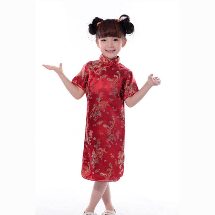 cw-chinese-traditional-costumes-princess-girls-dress-cheongsams-hanfu-tight-dragon-amp-phoenix-floral-kids-girls-kimono-satin-dress