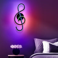 LED Wall Lamp with Remote Controller Creative Musical Note Bedroom Beside Wall Light Music Note Home Indoor Living Room Decor