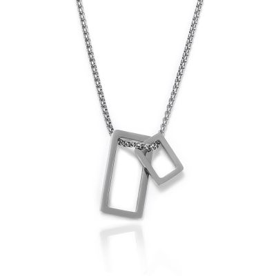 Punk Fashion Simple Geometric Necklace For Women Couples Pendant Ins New In Rectangular Titanium Sweater Chain Christmas Gifts