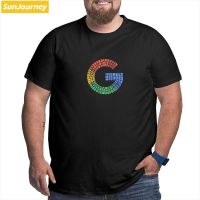 เสื้อยืดโอเวอร์ไซส์Lyzh เสื้อยืดแขนสั้น ผ้าฝ้าย พิมพ์ลาย Google Sign G สําหรับผู้ชายS-4XL  WMPO