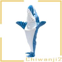 ☎ [Chiwanji2] ชุดนอน ผ้าห่ม ผ้าสักหลาด มีฮู้ด ลายฉลาม ใส่สบาย สร้างสรรค์ สําหรับปาร์ตี้ฮาโลวีน