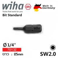 WIHA ดอกไขควงปากหกเหลี่ยม 2.0x25มม แกน 1/4" รุ่น 7013z Made in Germany