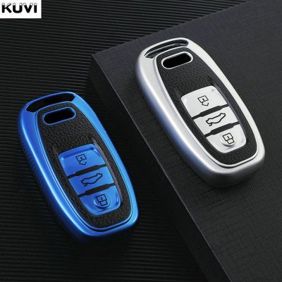 dfthrghd Leather TPU Car Remote Smart Key Cover Case Shell For Audi A1 A3 A4 A5 A6 A7 A8 Quattro Q3 Q5 Q7 2009-2015 Syling Accessories