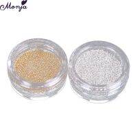 Monja 1mm Nail Art Gold Silver Mini Caviar Beads Studs Gel Polish Tips DIY Charm Metallic Pearl Ball Bead Decor Accessories Home DIY