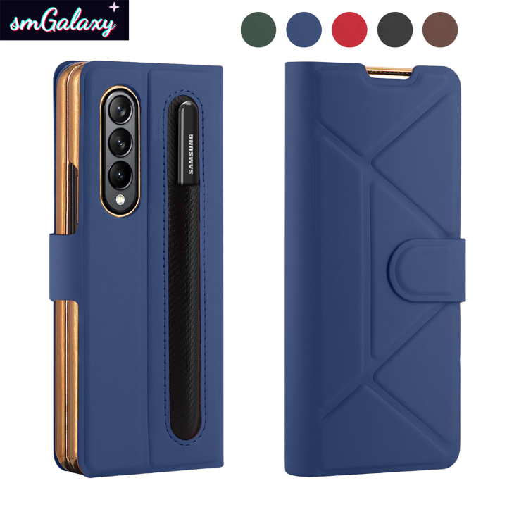 Leather Stand Flip Case For Samsung Galaxy Z Fold 4 3 With