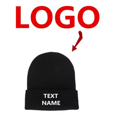 Winter Hat Custom Logo Embroidered or Print Your Logo Winter Knit Hat Beanie Customize NAME Letters