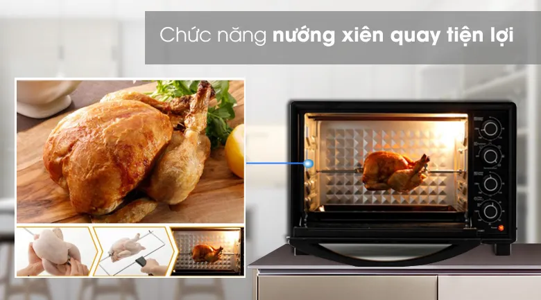 Nướng xiên quay tiện lợi - Lò nướng Panasonic NB-H3801KRA 38 lít