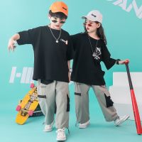 [COD] Childrens hip-hop childrens boy tide Korean version loose summer short-sleeved stage performance hiphop