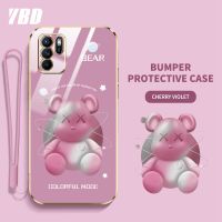 เคสโทรศัพท์ YBD สำหรับ OPPO A94 5G F19 Pro + 5G Reno 5Z 5G 6Z Reno 5G 5G เคสหมีรุนแรงการ์ตูนไล่ระดับสีนิ่มโปร่งใสเคสโทรศัพท์กันกระแทกพร้อมเลนส์คลุมทั้งหมดกรอบป้องกันกล้อง