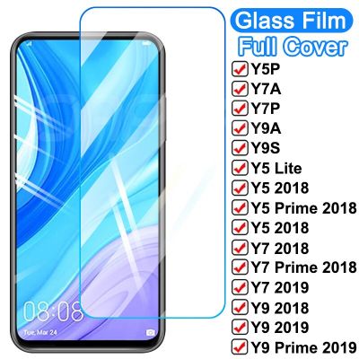 ♥กระจกนิรภัยสำหรับ Huawei,ฟิล์มกันรอย15D Y7 Y9 Prime Y5 2018 2019 Lite Y5 Y5P Y7A Y7P Y7S Y8P Y8S Y9A Y9S Y6P Y6S