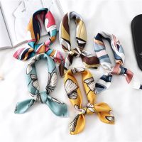 ◊✤ 2021 Square Silk Scarf Women Fashion Print Small Neck Scarfs Office Lady Hair Band Foulard Hand Kerchief Female Bandana Shawl